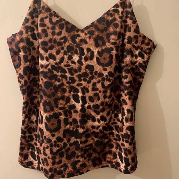 leopard spaghetti strap top